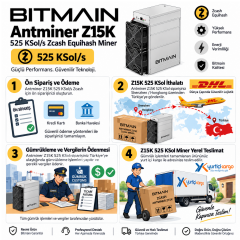 Bitmain Antminer Z15K 525 KSol/s Zcash Equihash Miner
