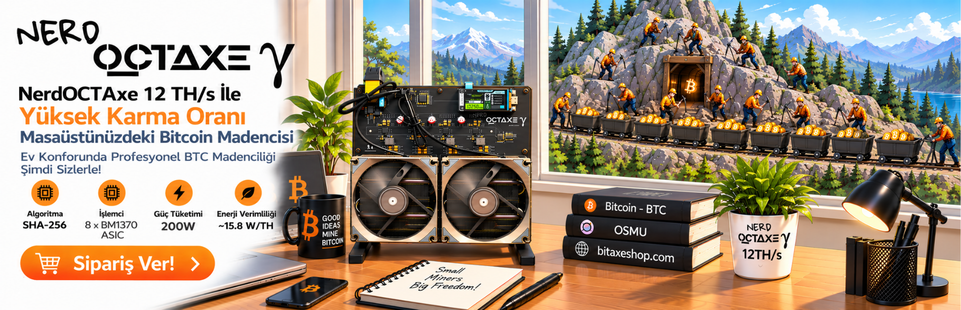 NerdOCTAxe 12Th/s Bitcoin Miner Rev 3.1